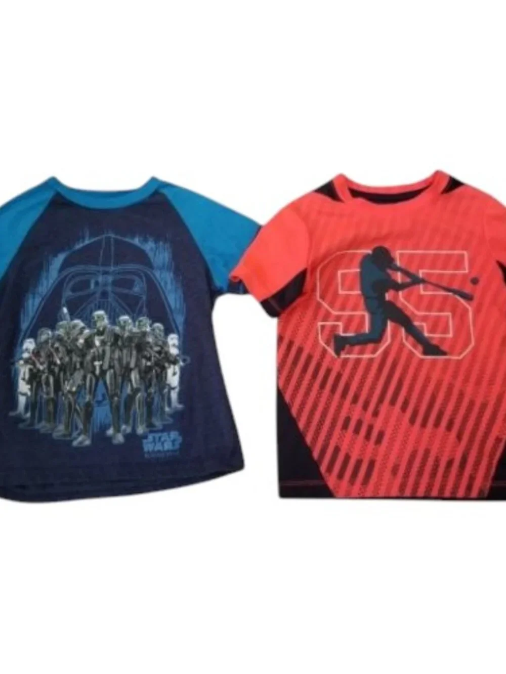 Lot of Short Sleeved Tops OSH KOSH Baseball STAR WARS Storm Troopers Size 4-5
